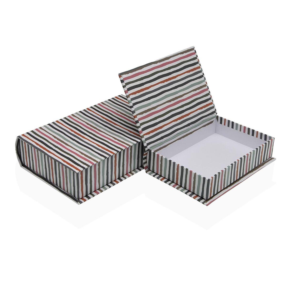 Caja Decorativa Versa Lienzo Madera MDF Libro