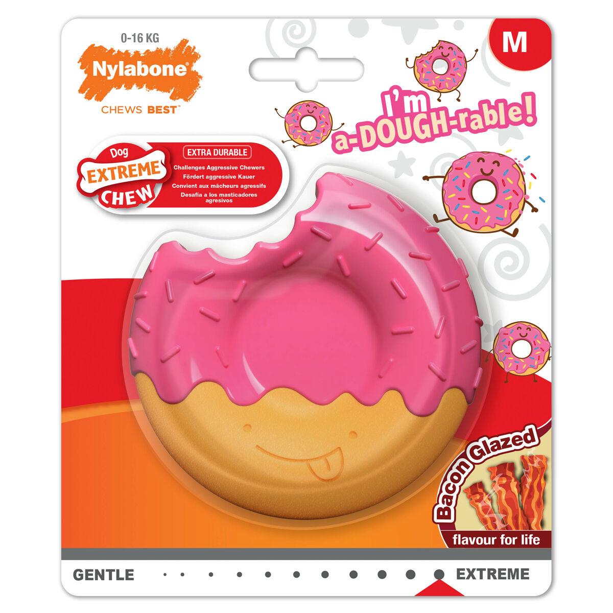 Juguete para perros Nylabone Rosa Bacon M