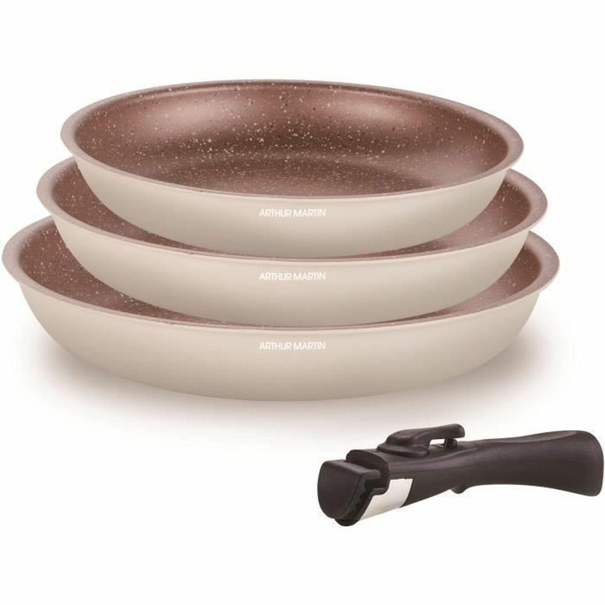 Juego de Sartenes Arthur Martin Crema Aluminio Ø 24 cm Ø 20 cm Ø 28 cm (3 Unidades)