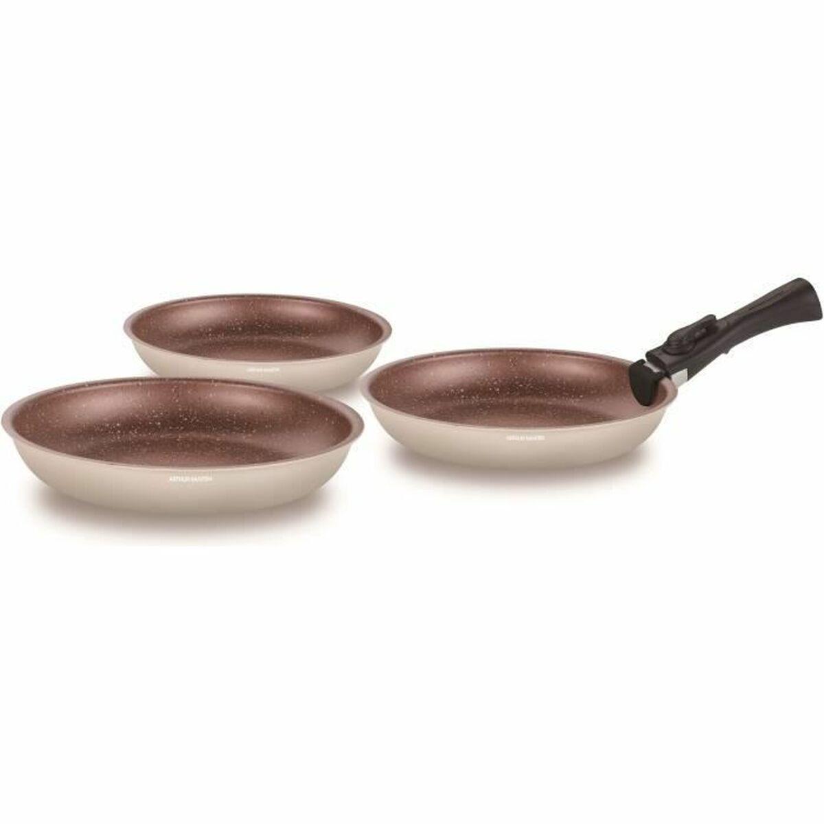 Juego de Sartenes Arthur Martin Crema Aluminio Ø 24 cm Ø 20 cm Ø 28 cm (3 Unidades)
