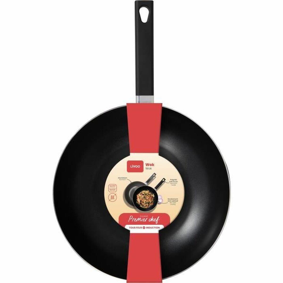 Sartén Wok Livoo Negro Aluminio Ø 32 cm
