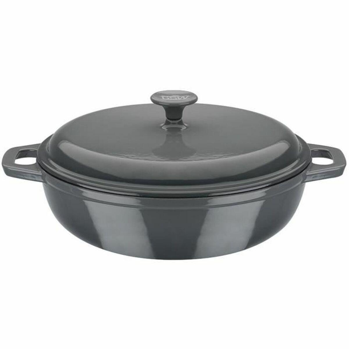 Cacerola Con Tapa GSW Gris Crema Acero Inoxidable Ø 30 cm