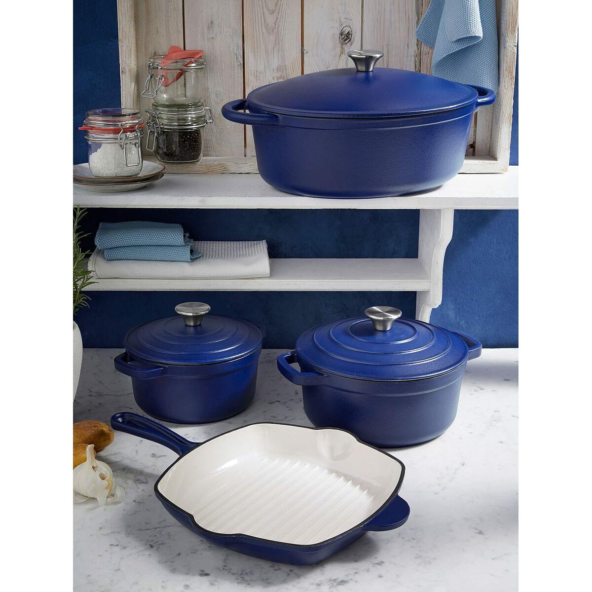 Olla GSW 717267 Azul Blanco Acero 2 Piezas
