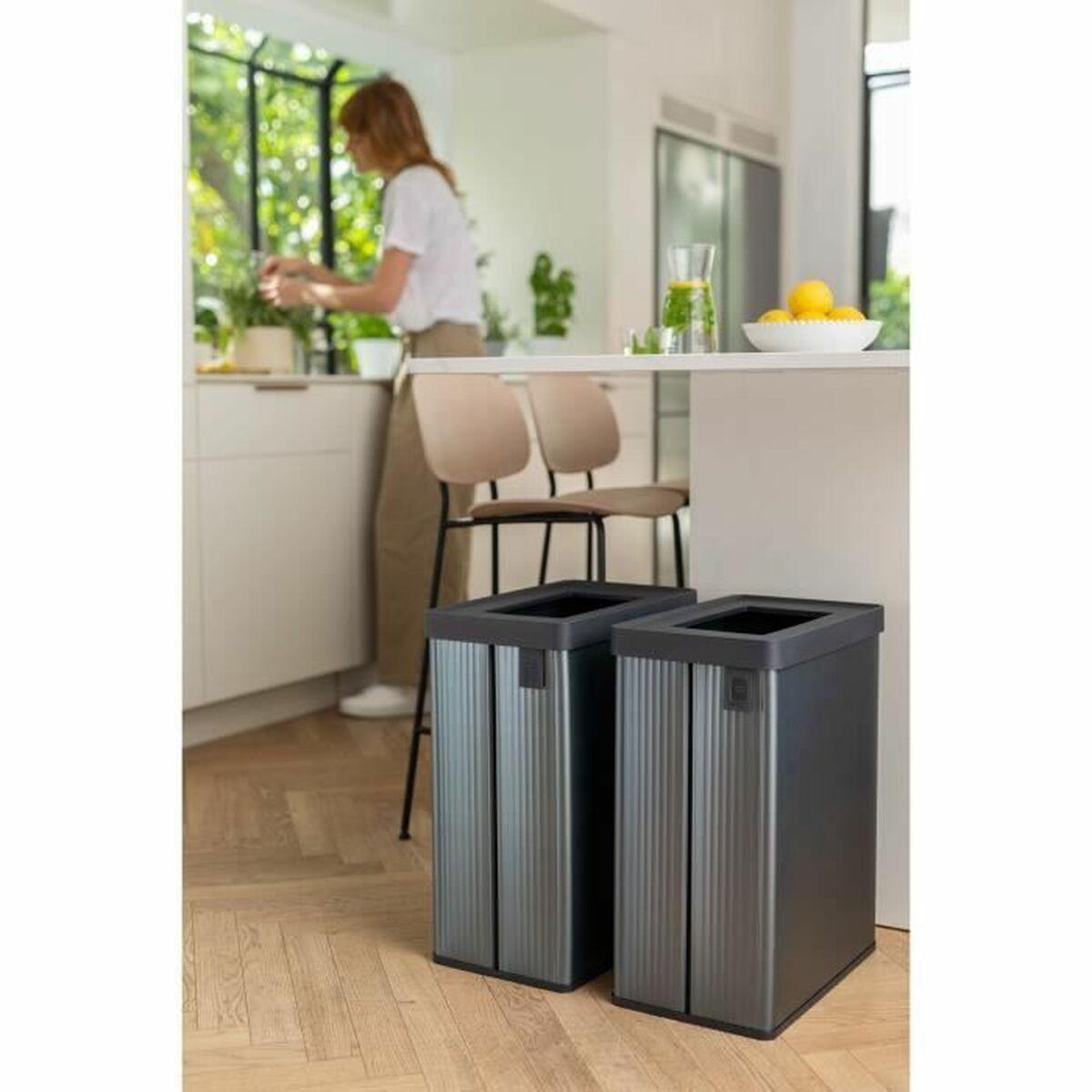 Cubo de Basura para Reciclaje Curver VERTO Gris 54 L Plástico