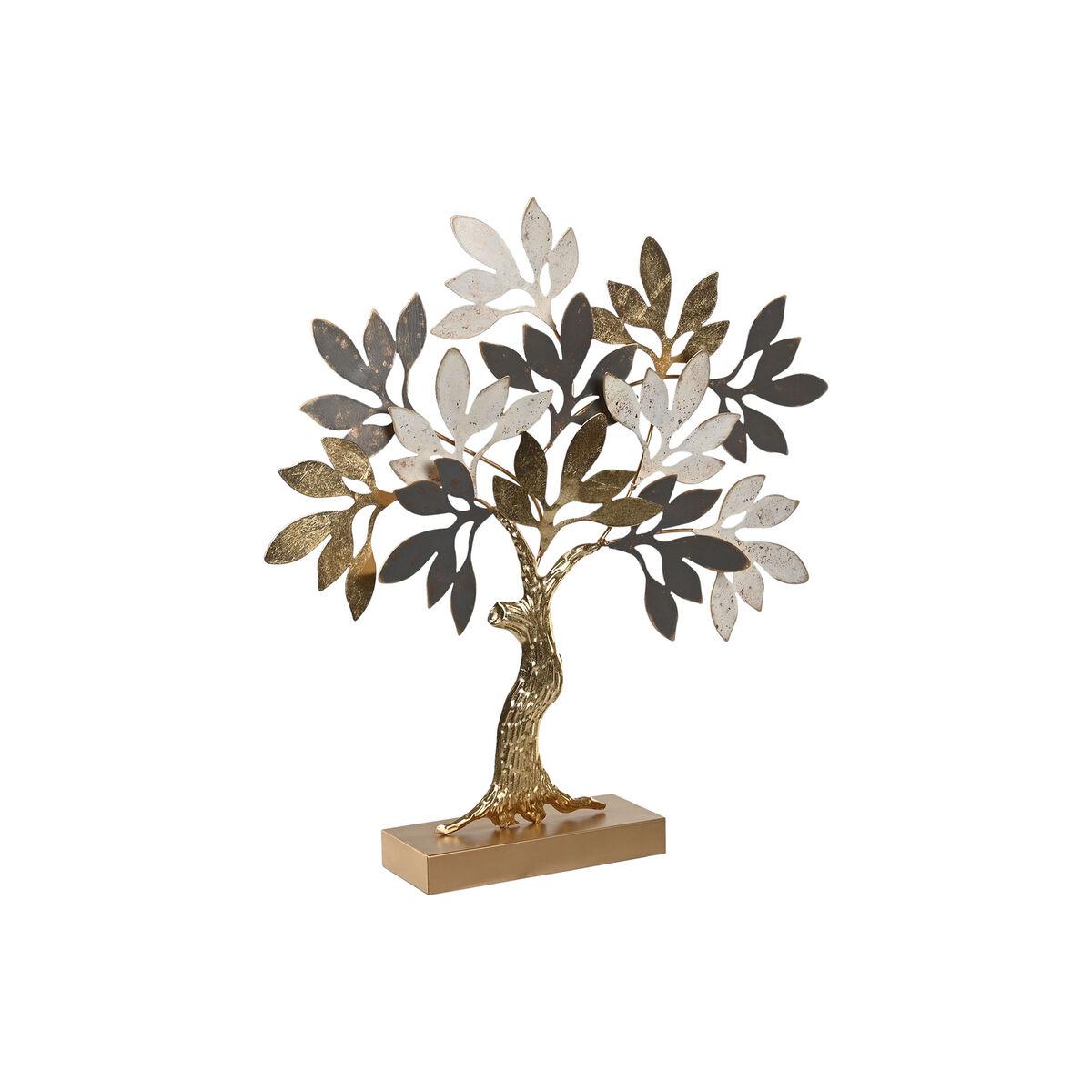 Figura Decorativa Home ESPRIT Gris Dorado Árbol Moderno 50 x 9 x 52 cm