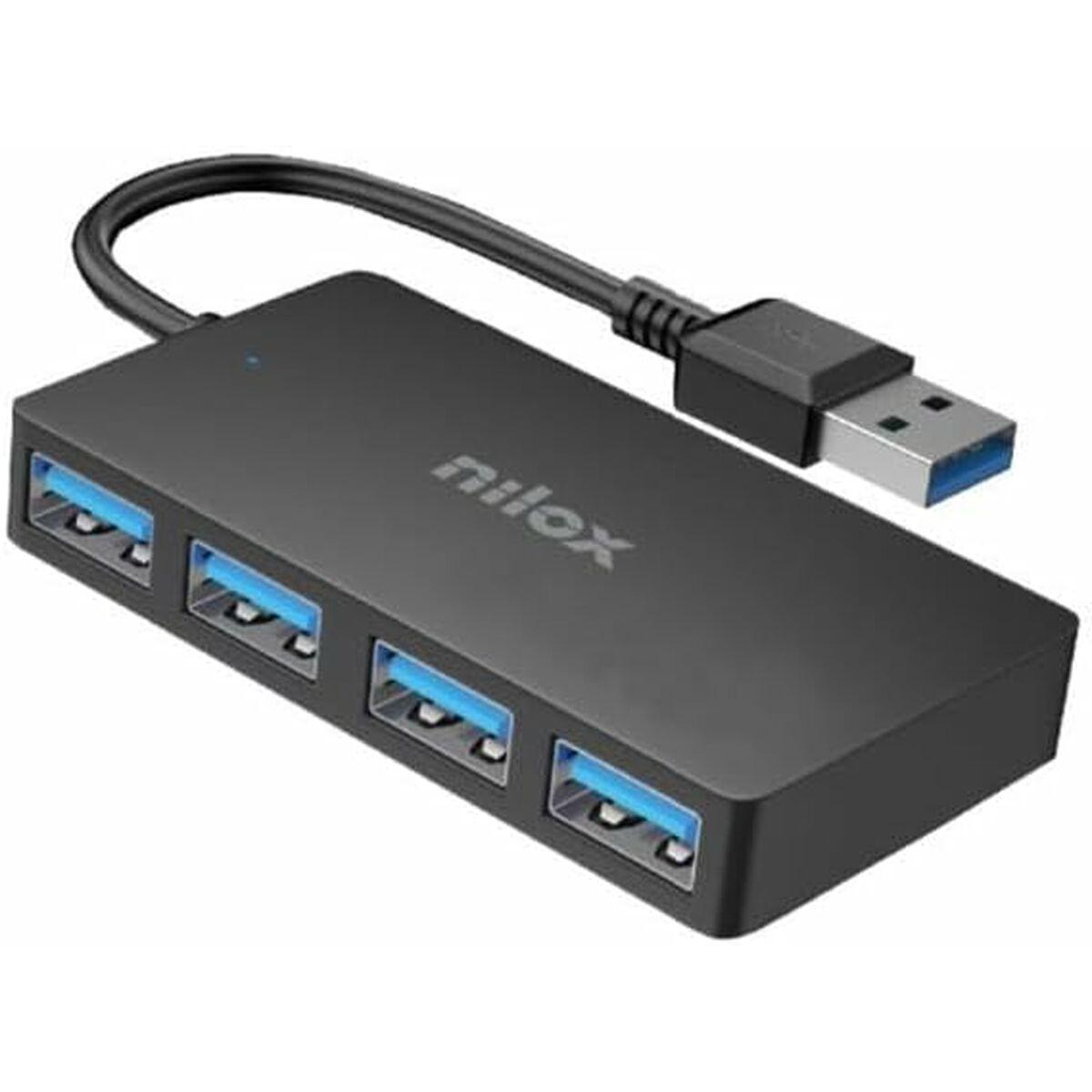 Hub USB Nilox NXHUB403 Negro
