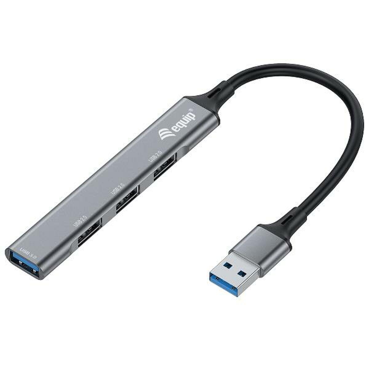 Hub USB 4 Puertos Equip 12896007101 Aluminio