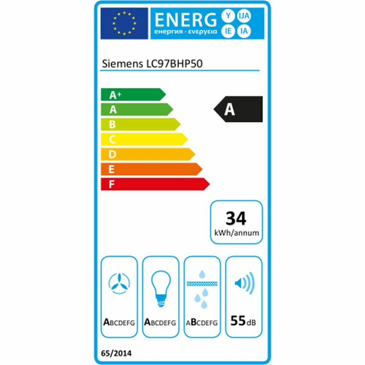Campana Convencional Siemens AG LC97BHP50 90 cm 718 m³/h 140W A Acero Metalizado