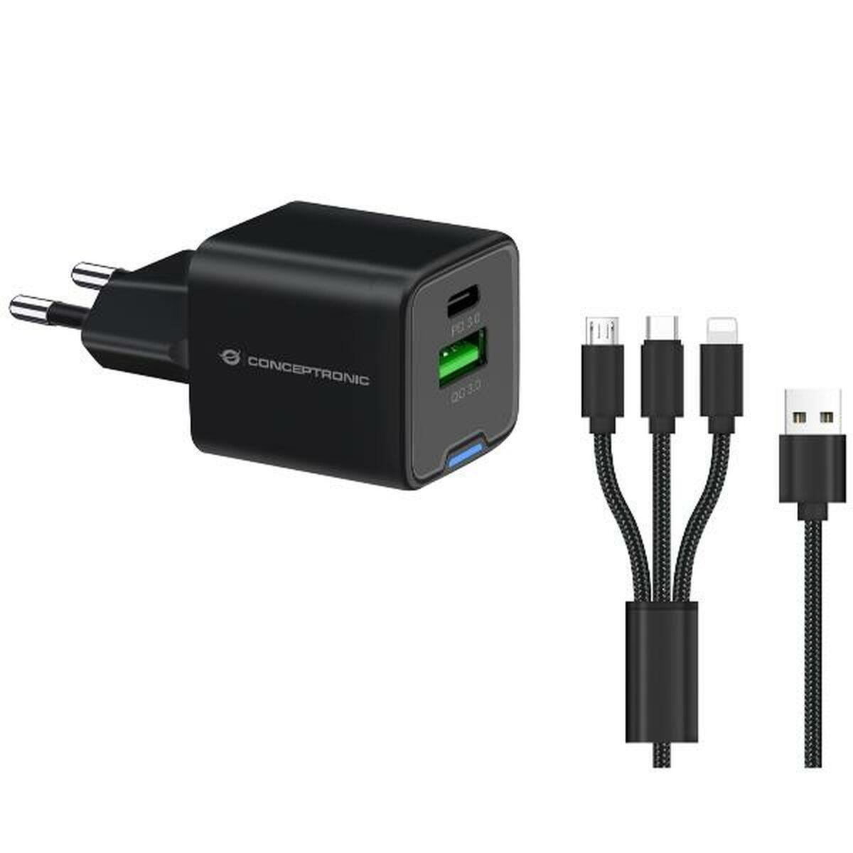 Cargador de Pared Conceptronic 120550503101 Negro 33 W (2 Unidades)