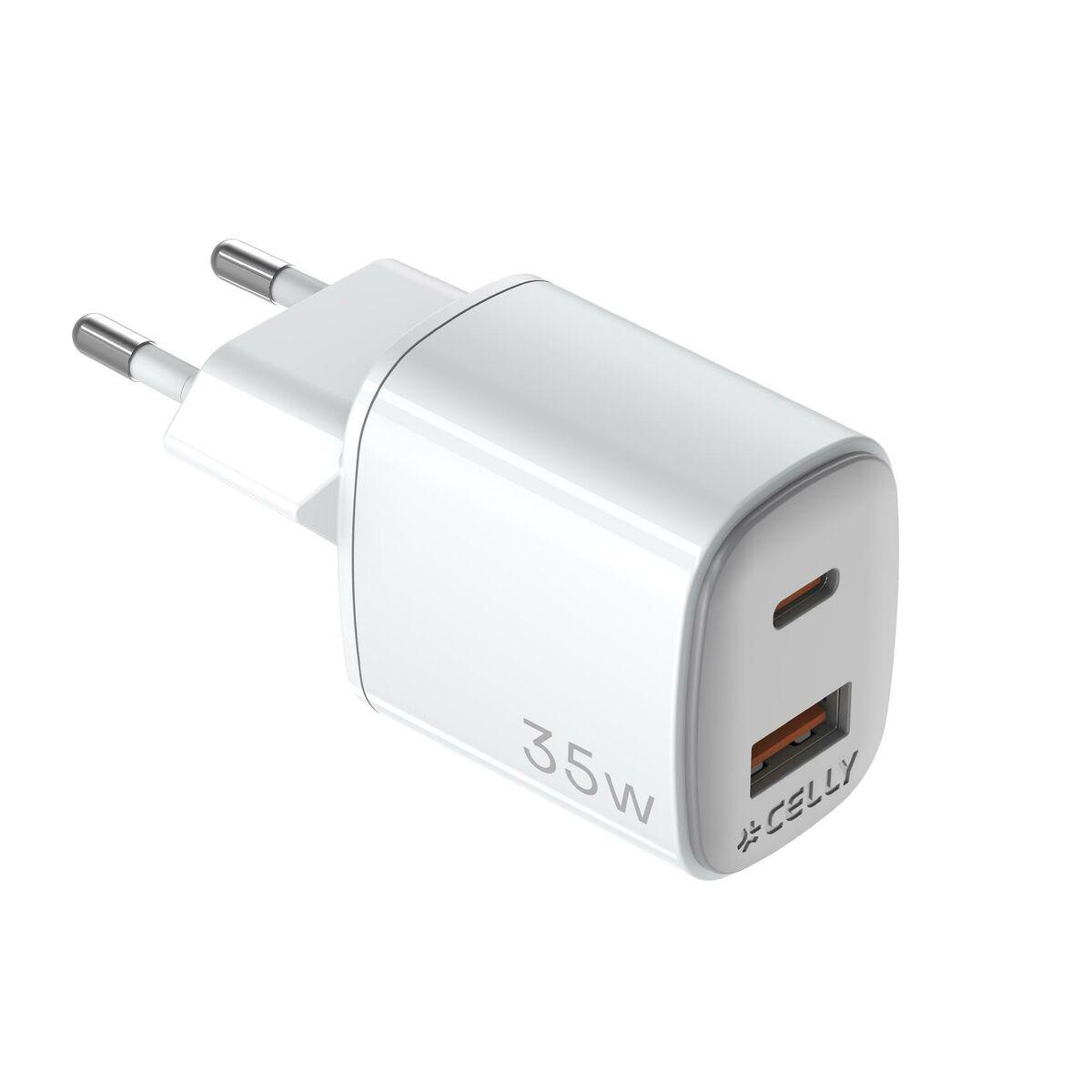 Cargador de Pared Celly UPTC1USB1USBC35 Blanco 15 W