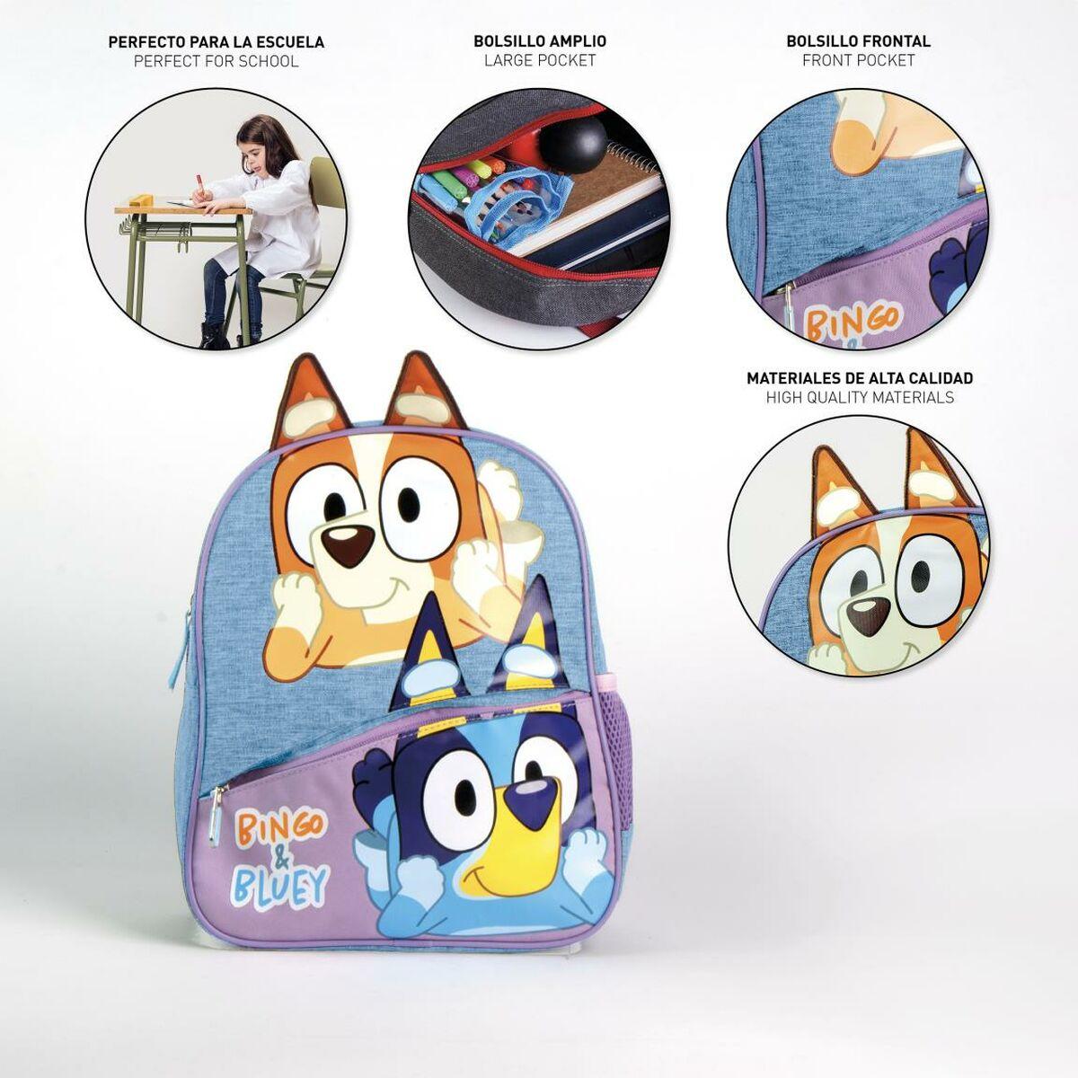 Mochila Escolar Bluey Azul 25 X 30 X 5 CM