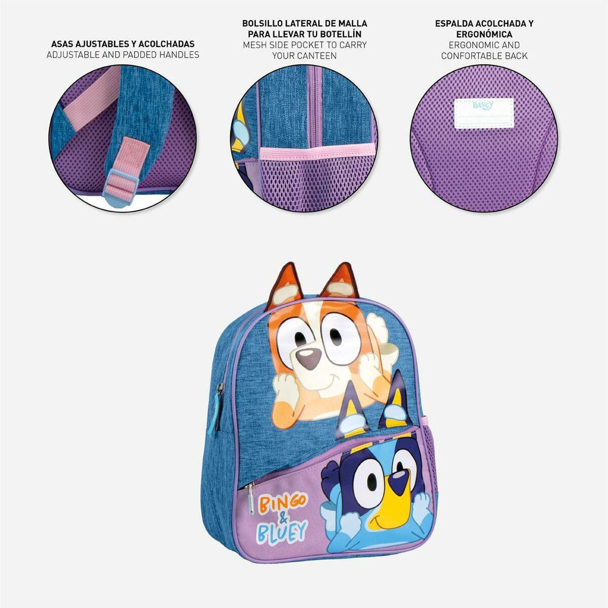 Mochila Escolar Bluey Azul 25 X 30 X 5 CM