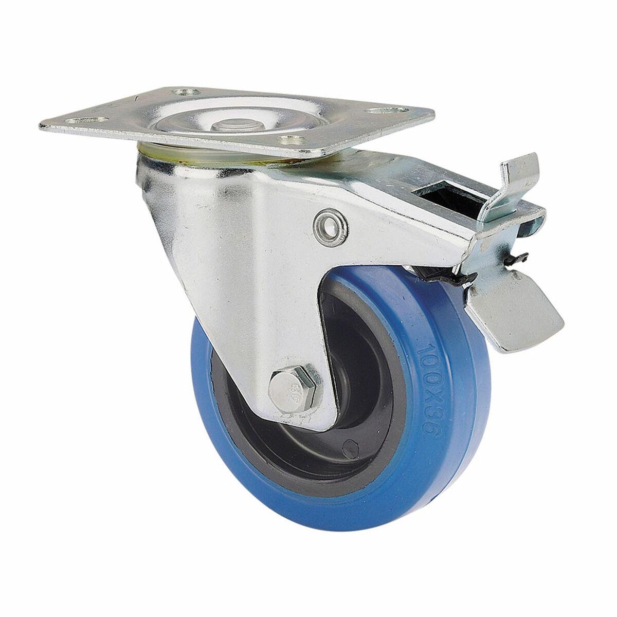 Rueda Ruedas Alex Azul Goma Poliamix 130 Kg giratoria