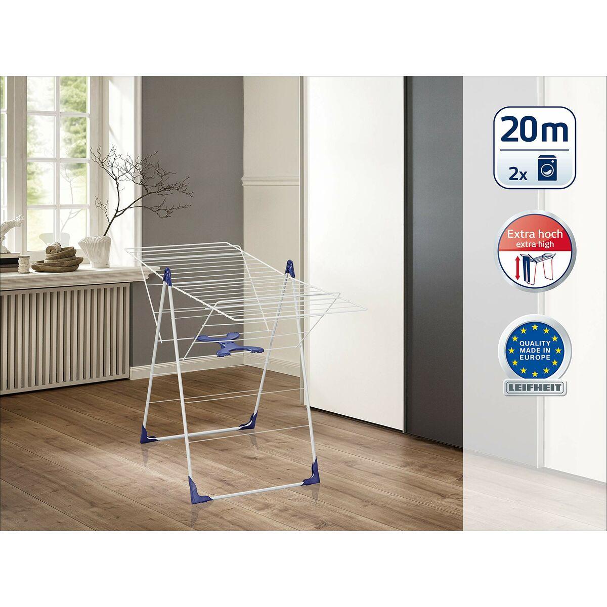 Tendedero Leifheit 81408 CLASSIC 200 Flex Acero Polipropileno Plástico Azul Blanco 20 m