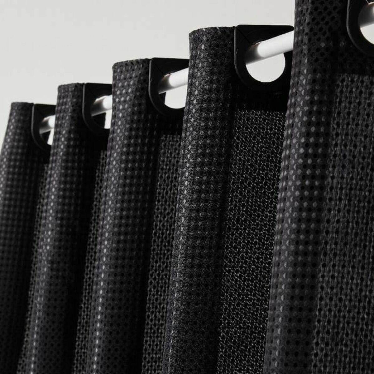 Cortina de Ducha TODAY Negro Poliéster 180 x 200 cm (12 Unidades)