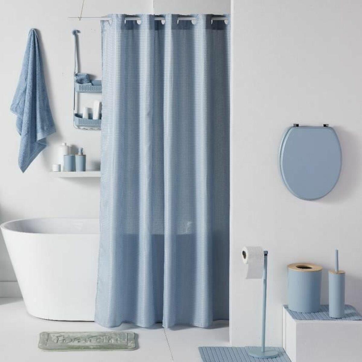 Cortina de Ducha TODAY Azul Poliéster 180 x 200 cm (12 Unidades)