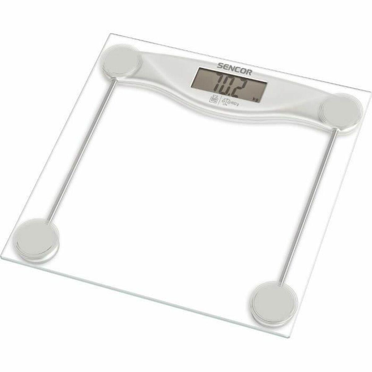 Báscula Digital de Baño Sencor Transparente Vidrio Cristal Templado 150 kg