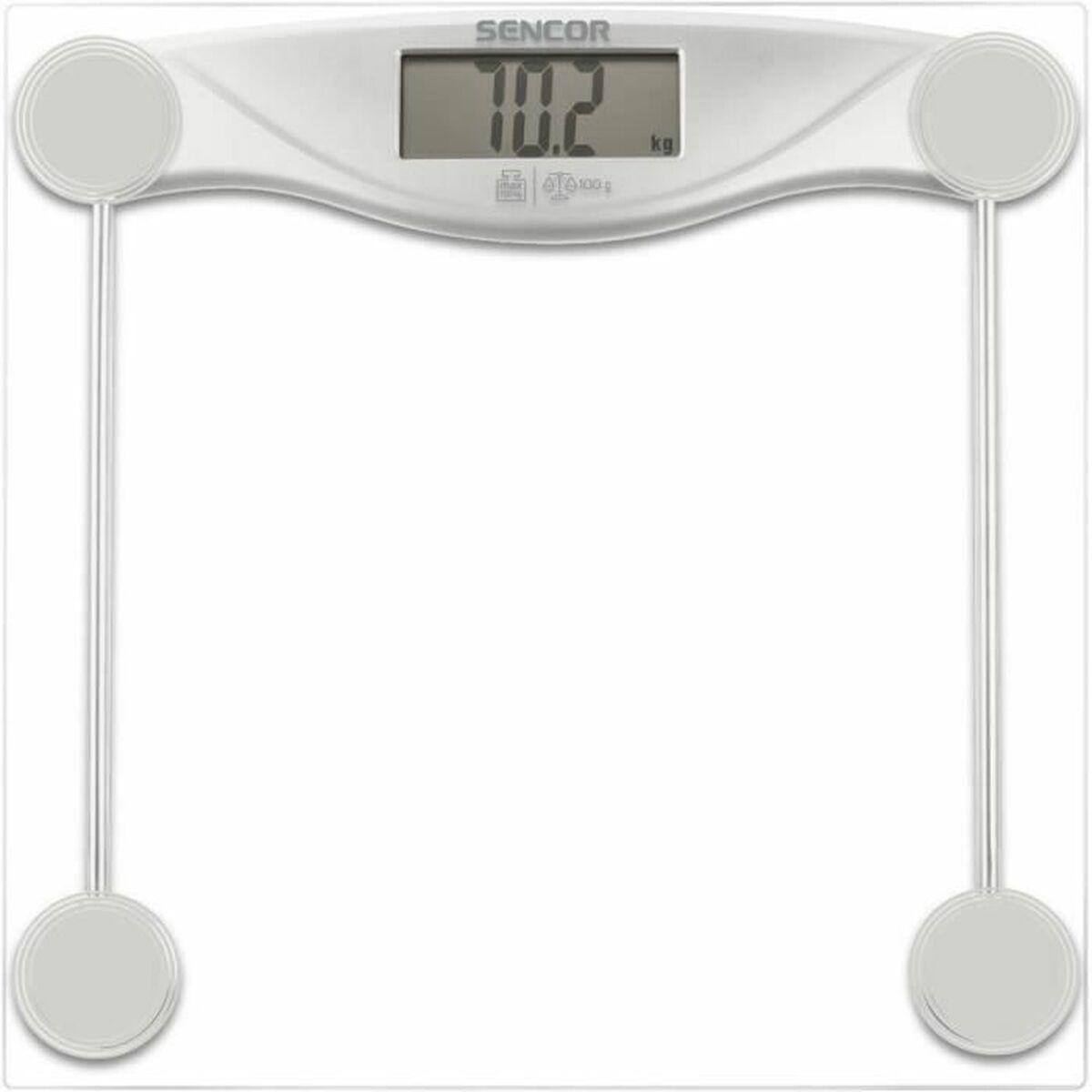 Báscula Digital de Baño Sencor Transparente Vidrio Cristal Templado 150 kg