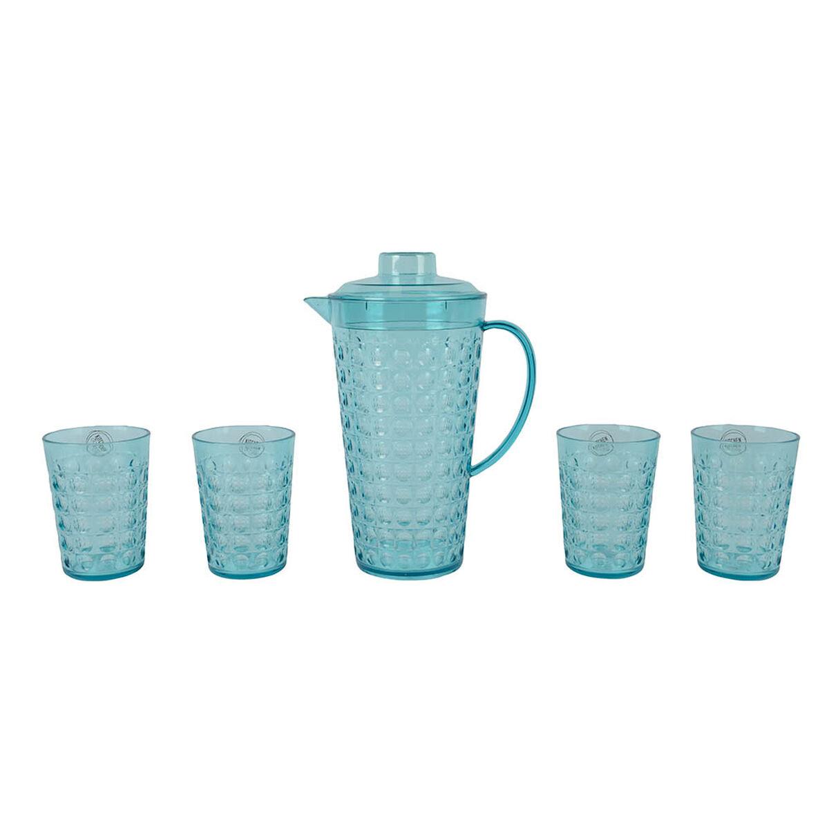 Set de jarra con vasos Lifetime Azul Plástico 5 Piezas