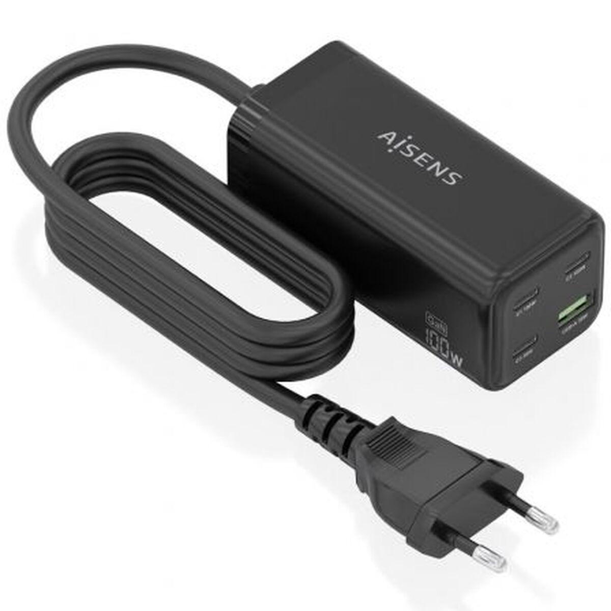 Cargador Inalámbrico Aisens ASCH-100W4P054-BK Negro 100 W