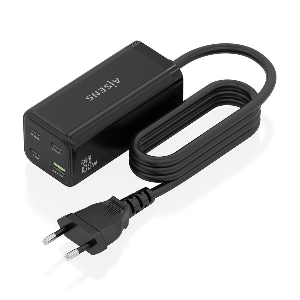 Cargador Inalámbrico Aisens ASCH-100W4P054-BK Negro 100 W