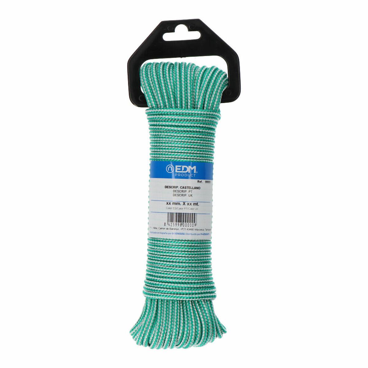Cordón EDM 87912 Blanco Verde Polipropileno 4,5 mm x 25 m Trenzado