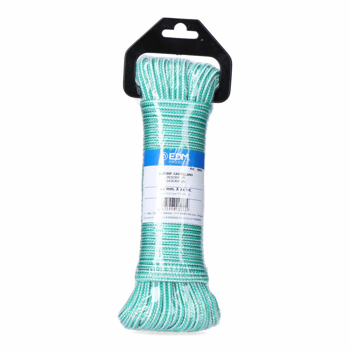 Cordón EDM 87912 Blanco Verde Polipropileno 4,5 mm x 25 m Trenzado
