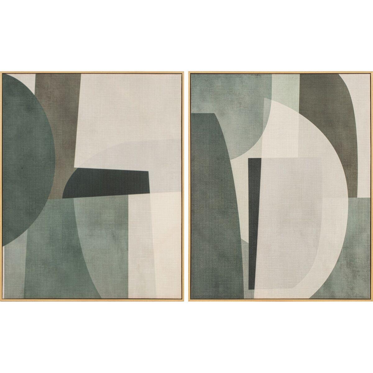 Cuadro Home ESPRIT Verde Gris Moderno Escandinavo 80 x 3,8 x 100 cm (2 Unidades)