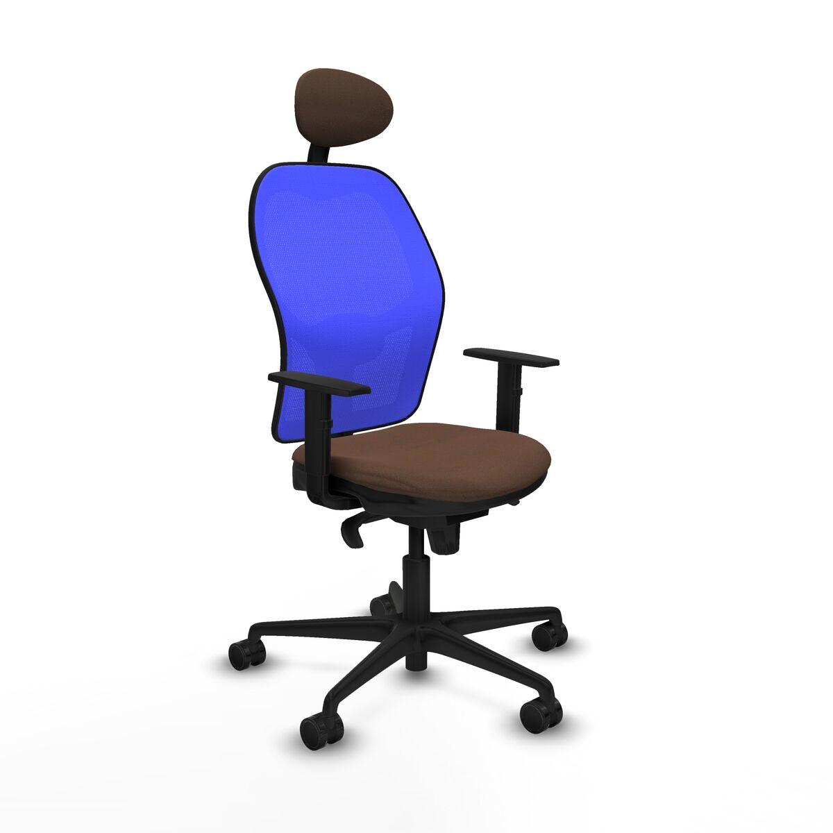 Silla de Oficina con Cabecero Jorquera Piqueras y Crespo 1D036N1 Azul Marrón oscuro