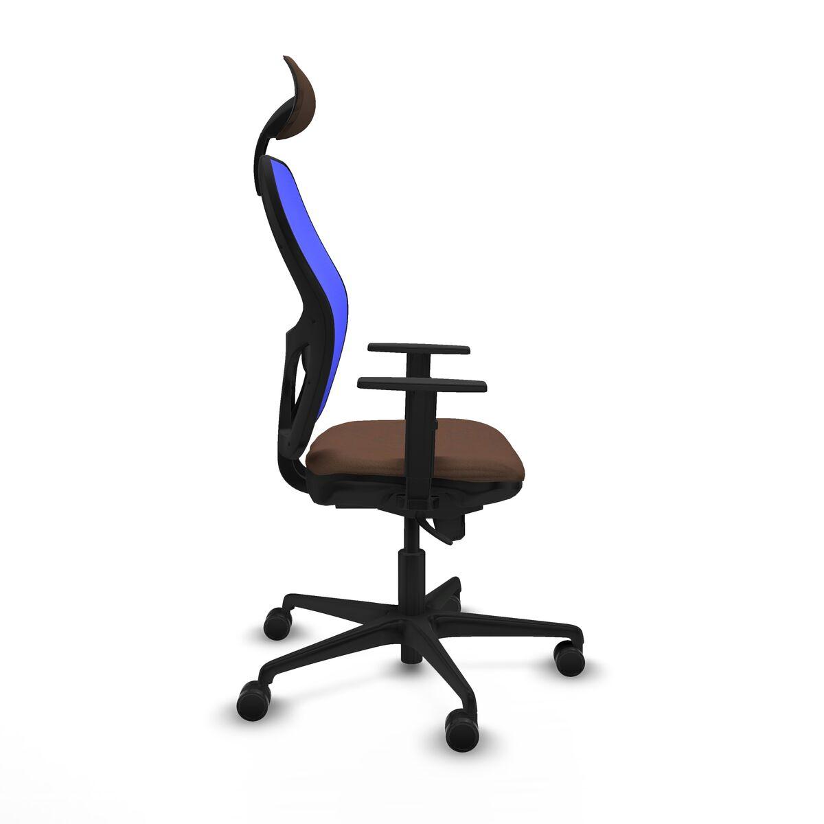 Silla de Oficina con Cabecero Jorquera Piqueras y Crespo 1D036N1 Azul Marrón oscuro