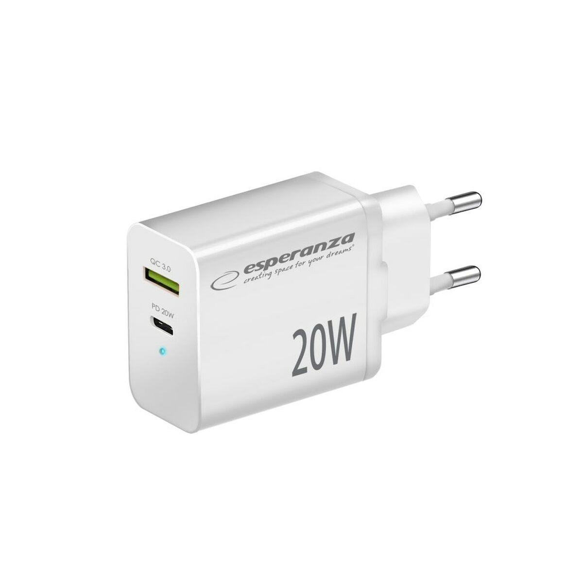 Cargador de Pared Esperanza EZC105W Blanco 20 W