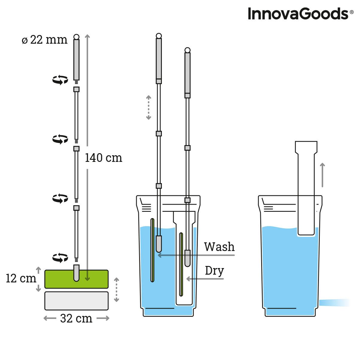Mopa Fregona con Cubo de Doble Acción Swiftmop InnovaGoods
