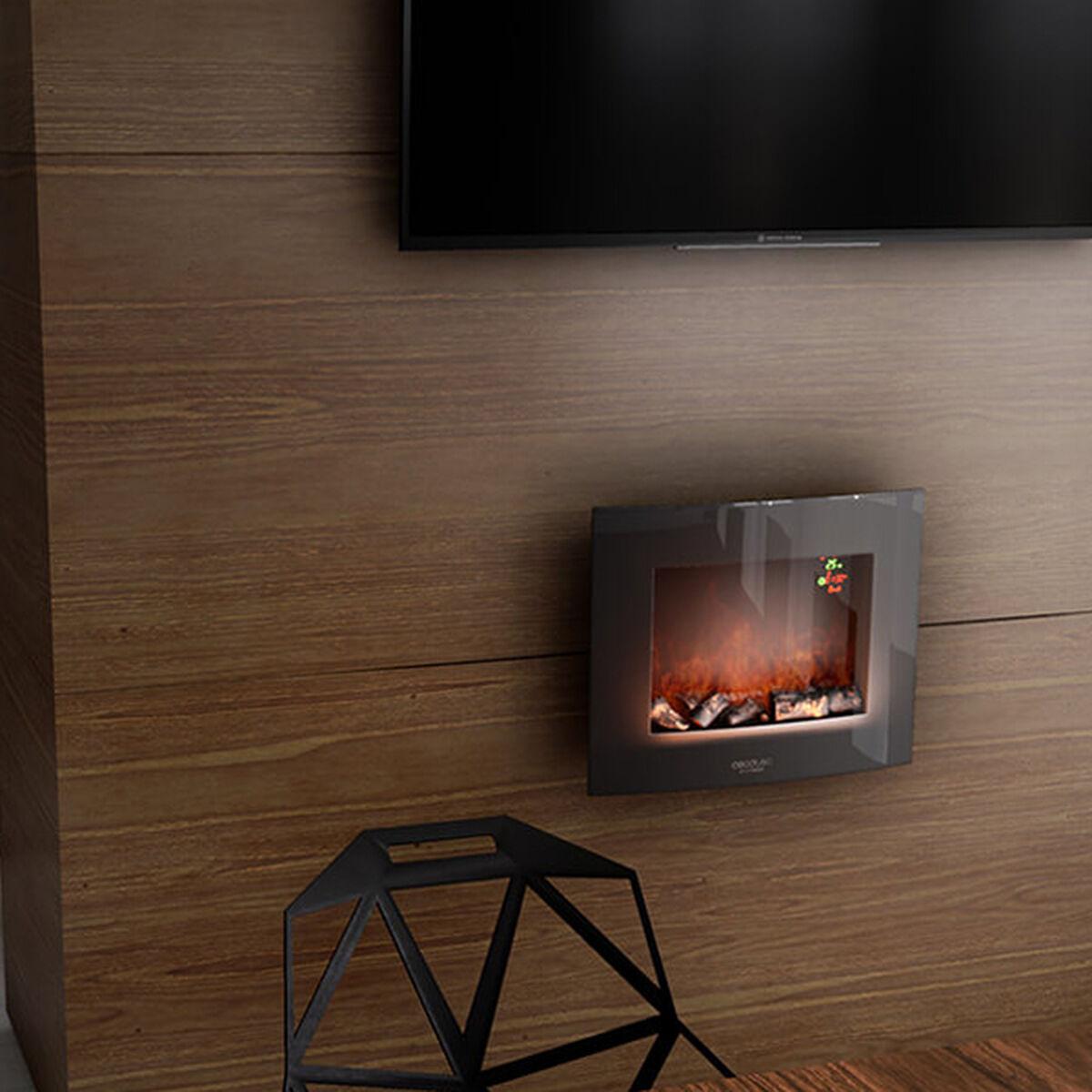 Chimenea Eléctrica Decorativa de Pared Cecotec Warm 2600 Curved Flames 2000W