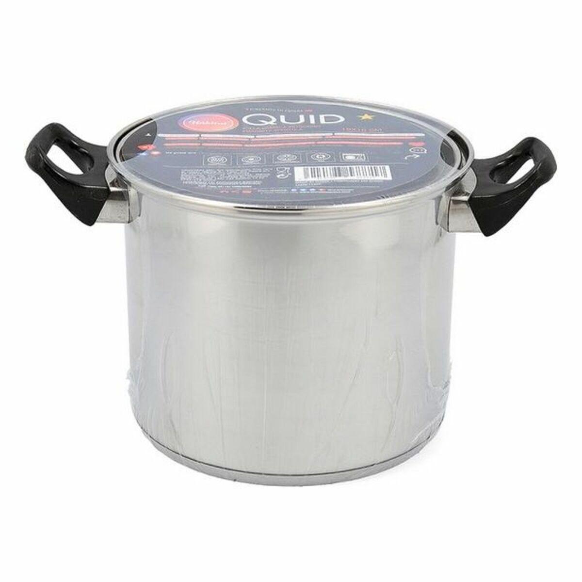 Olla con Tapa de Cristal Quid Habitat Acero Inoxidable