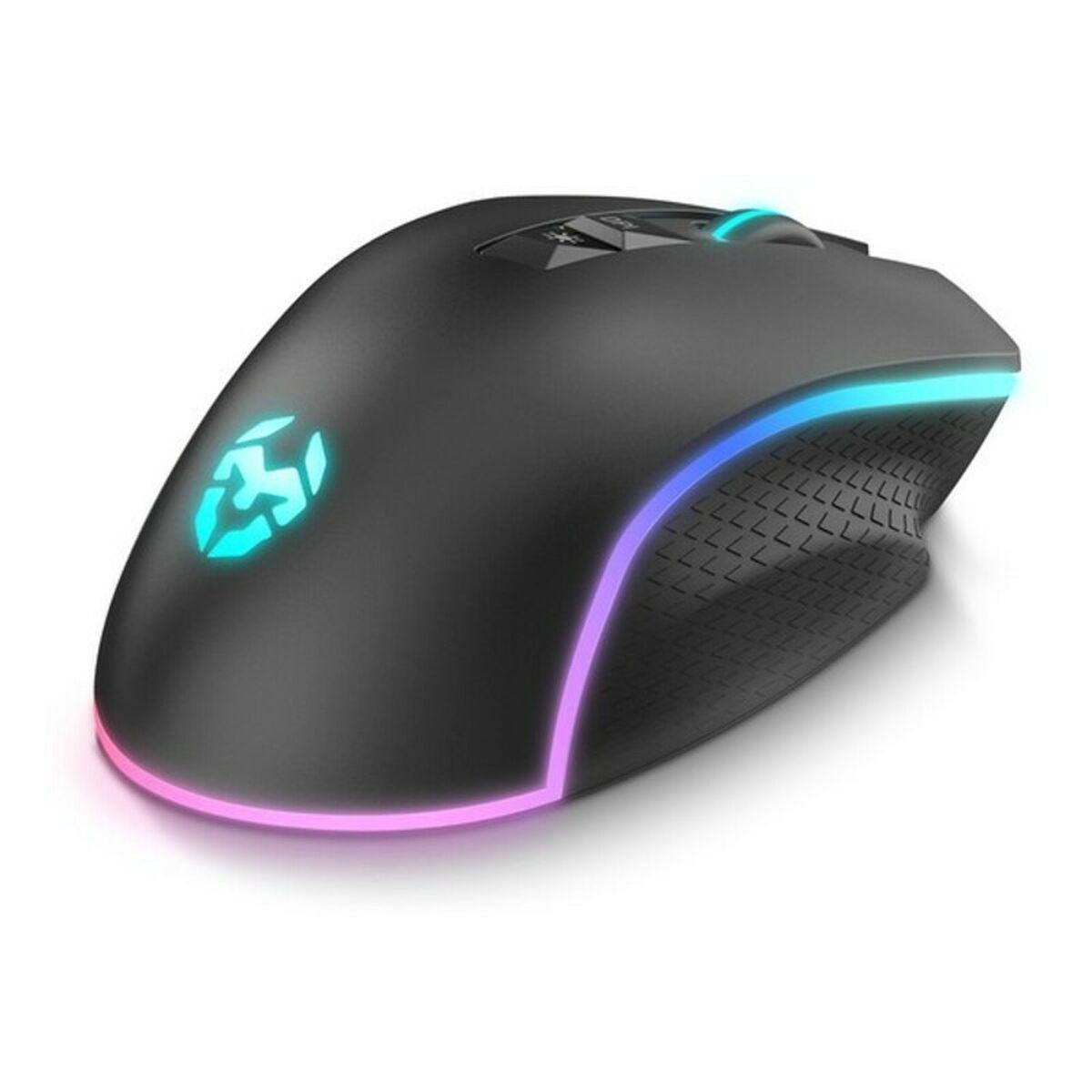 Ratón Gaming con LED Krom Keos 6400 dpi Negro