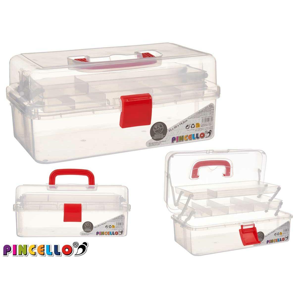 Caja Multiusos Rojo Transparente