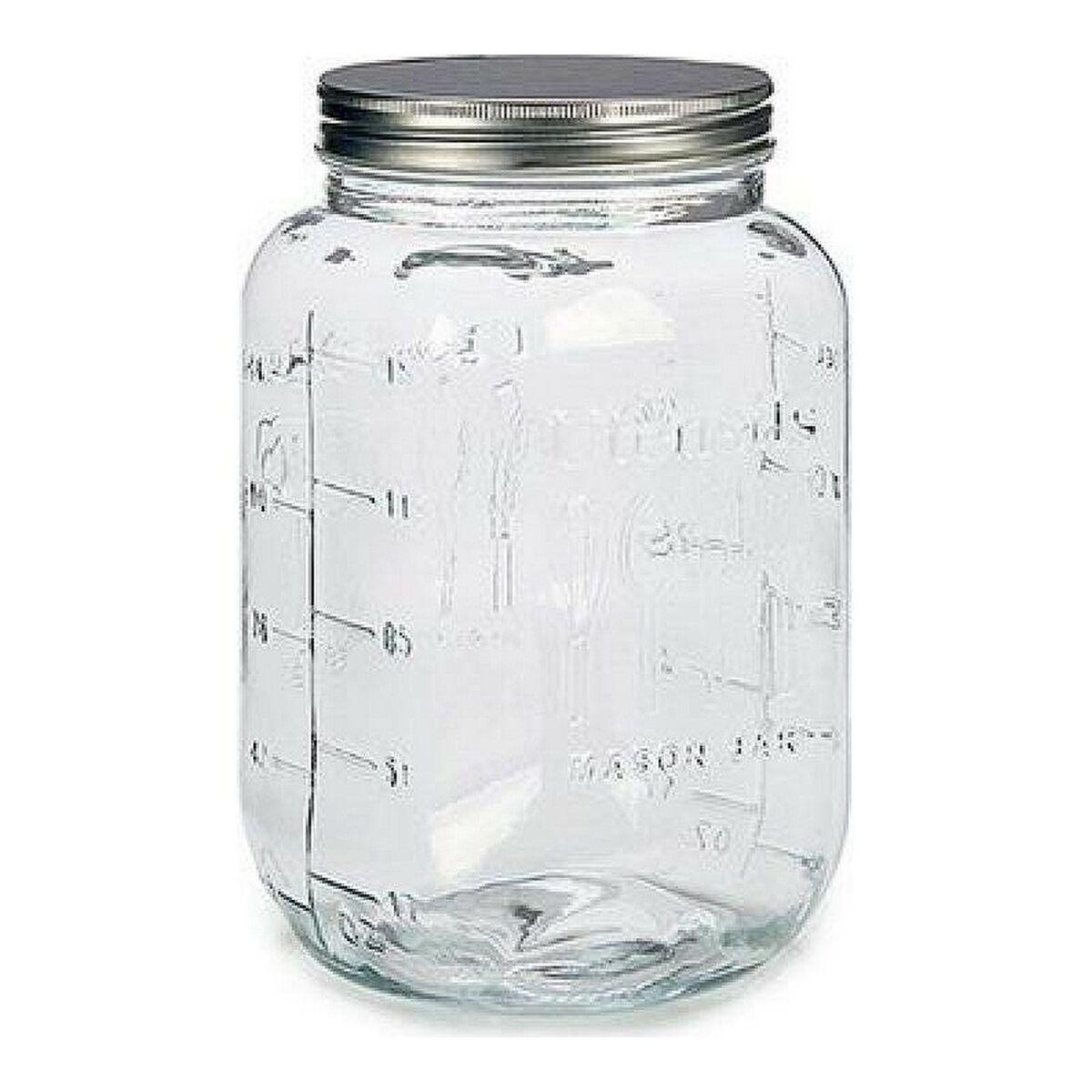 Tarro de Cristal Multiusos Tapa Transparente Plateado Metal Cristal 5 L