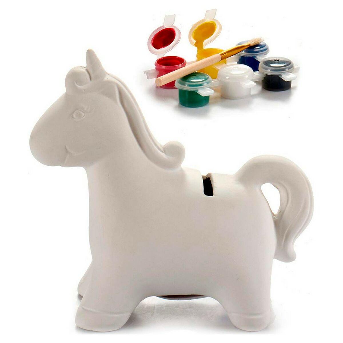 Hucha Unicornio Blanco Cerámica