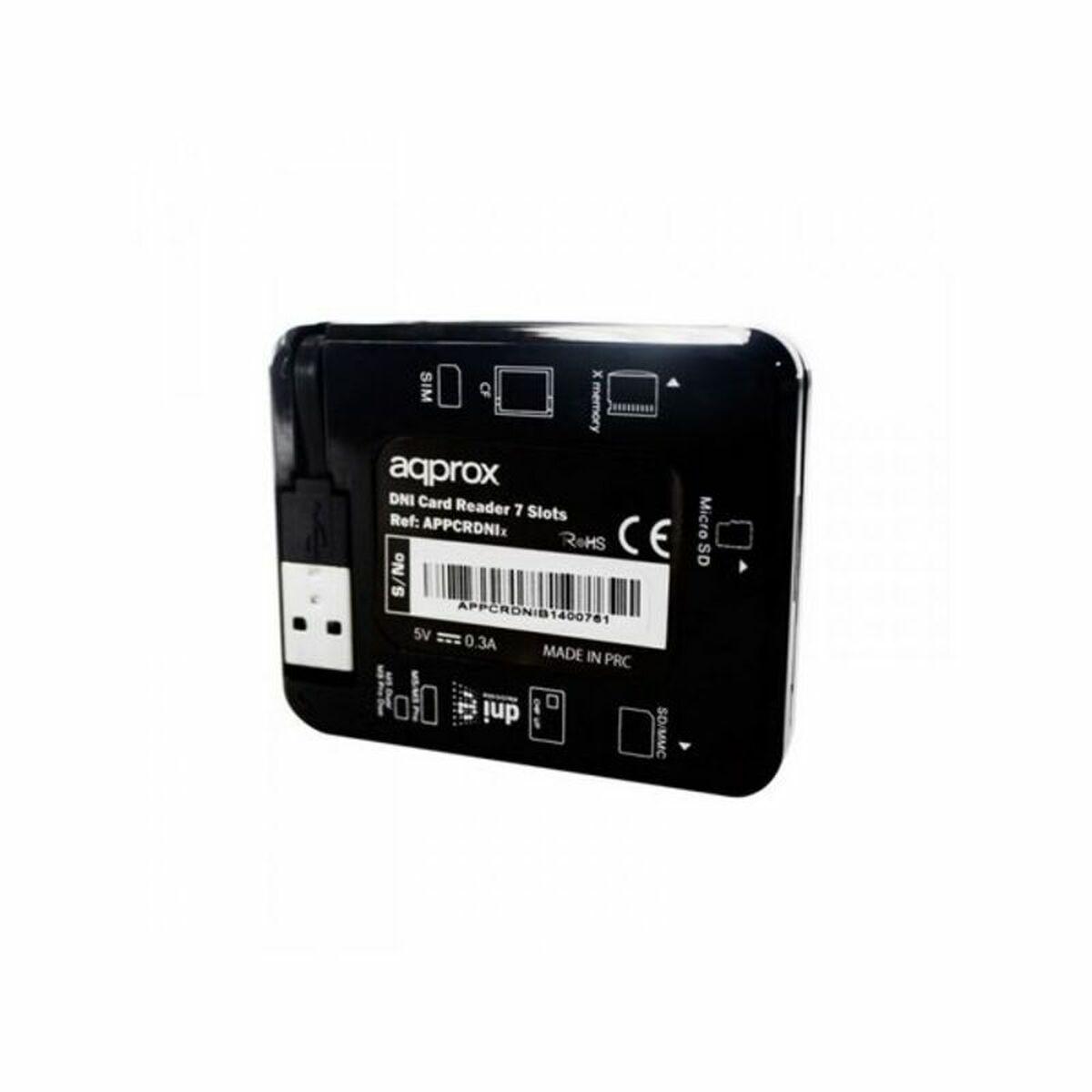 Lector para DNI Electrónico approx! APPCRDNIB USB 2.0 Negro