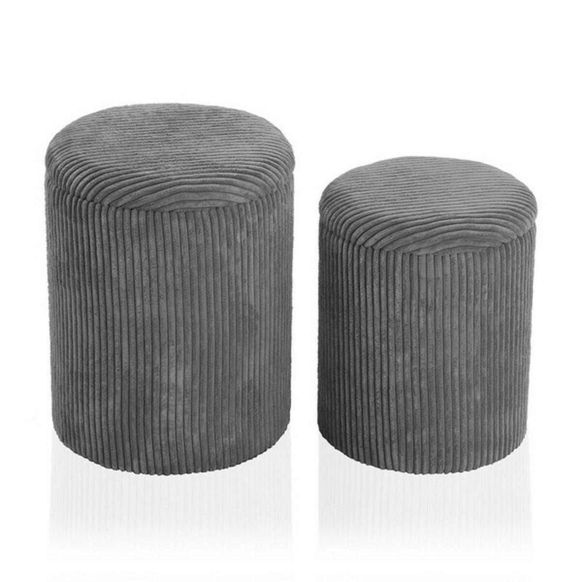 Puff Poliéster Madera MDF (2 Piezas) (35 x 44 x 35 cm)