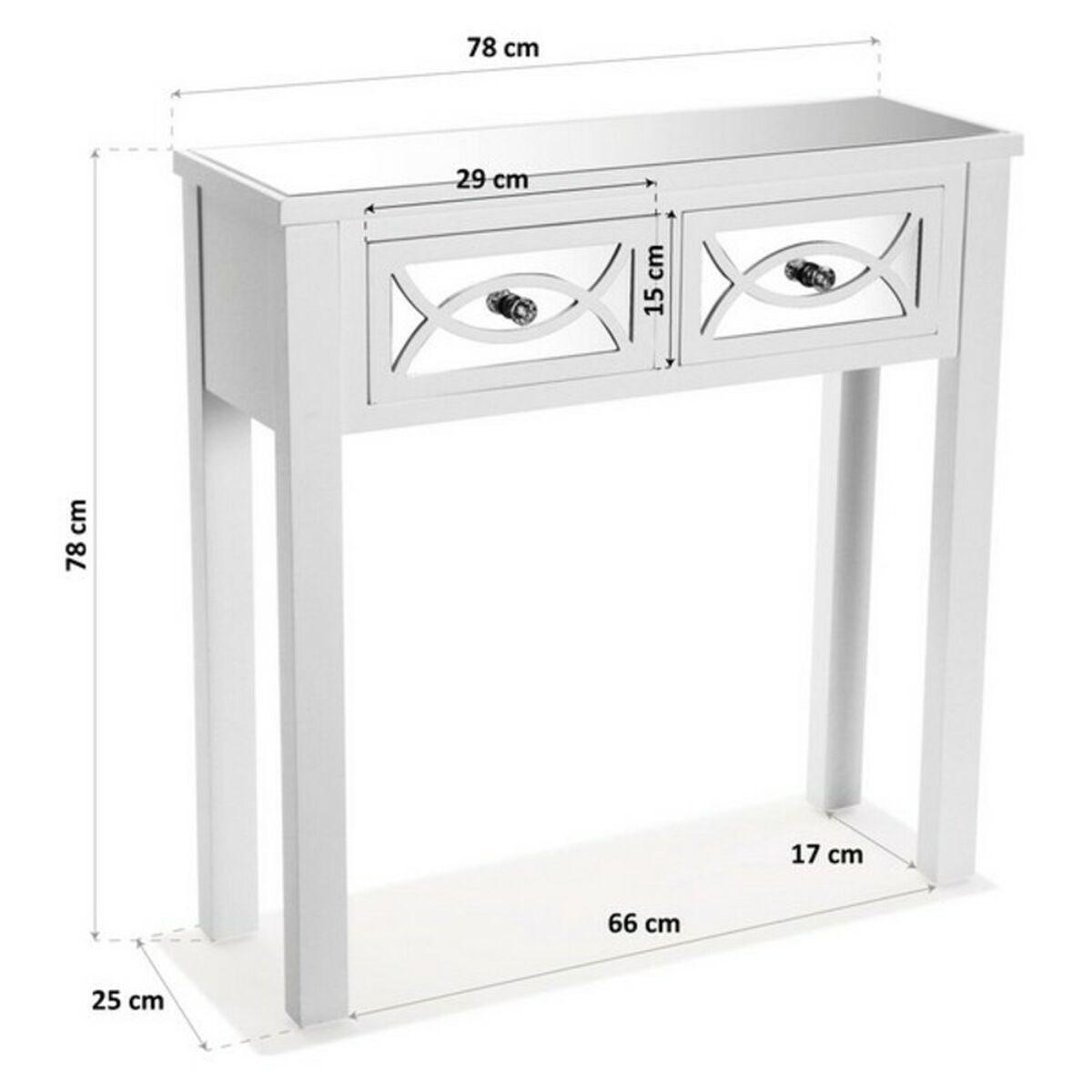 Recibidor con 2 Cajones Versa VS-21600041 Madera Madera de abeto Madera MDF 25 x 78 x 78 cm
