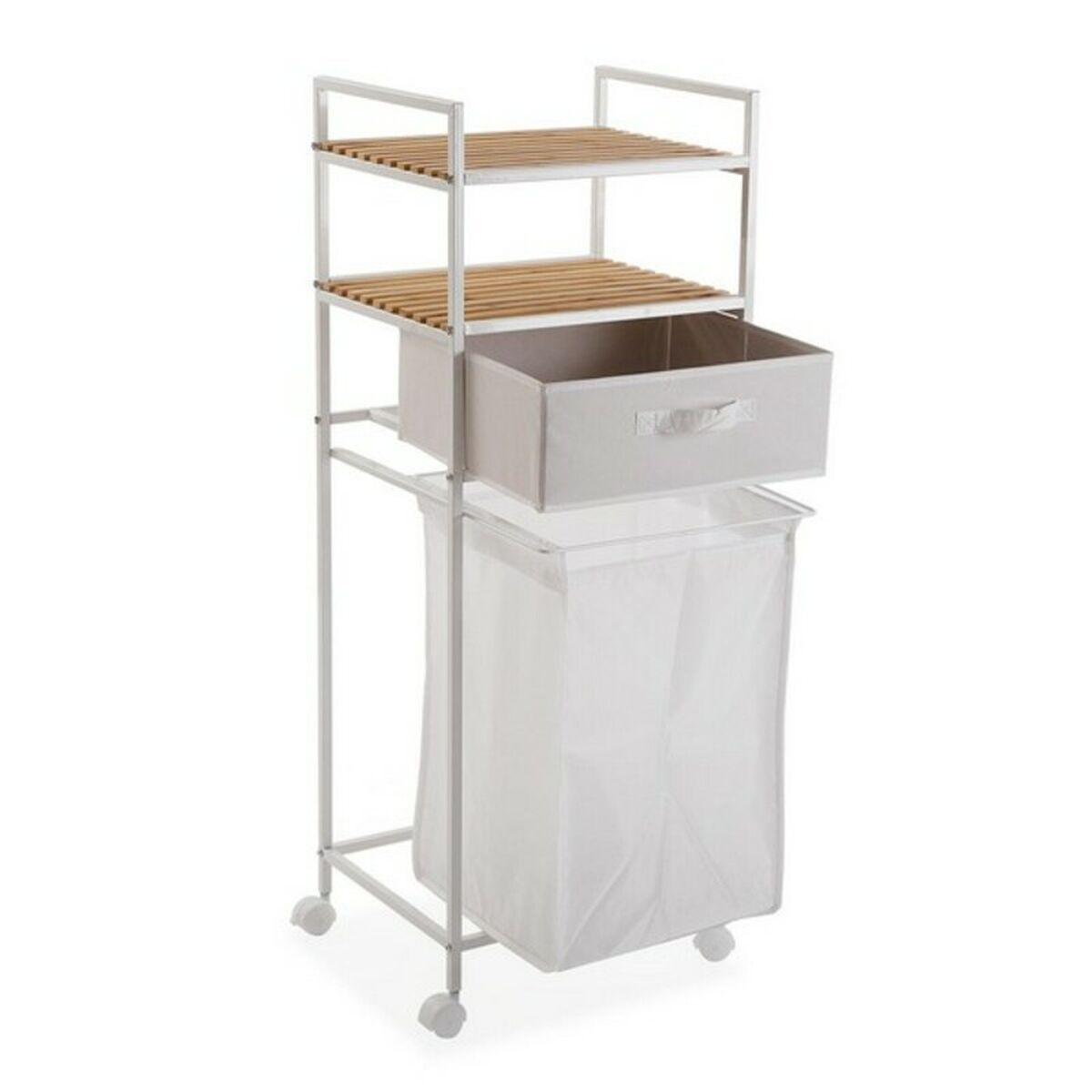 Estantería de Baño Versa Metal Textil Bambú (32,5 x 105,5 x 39 cm)