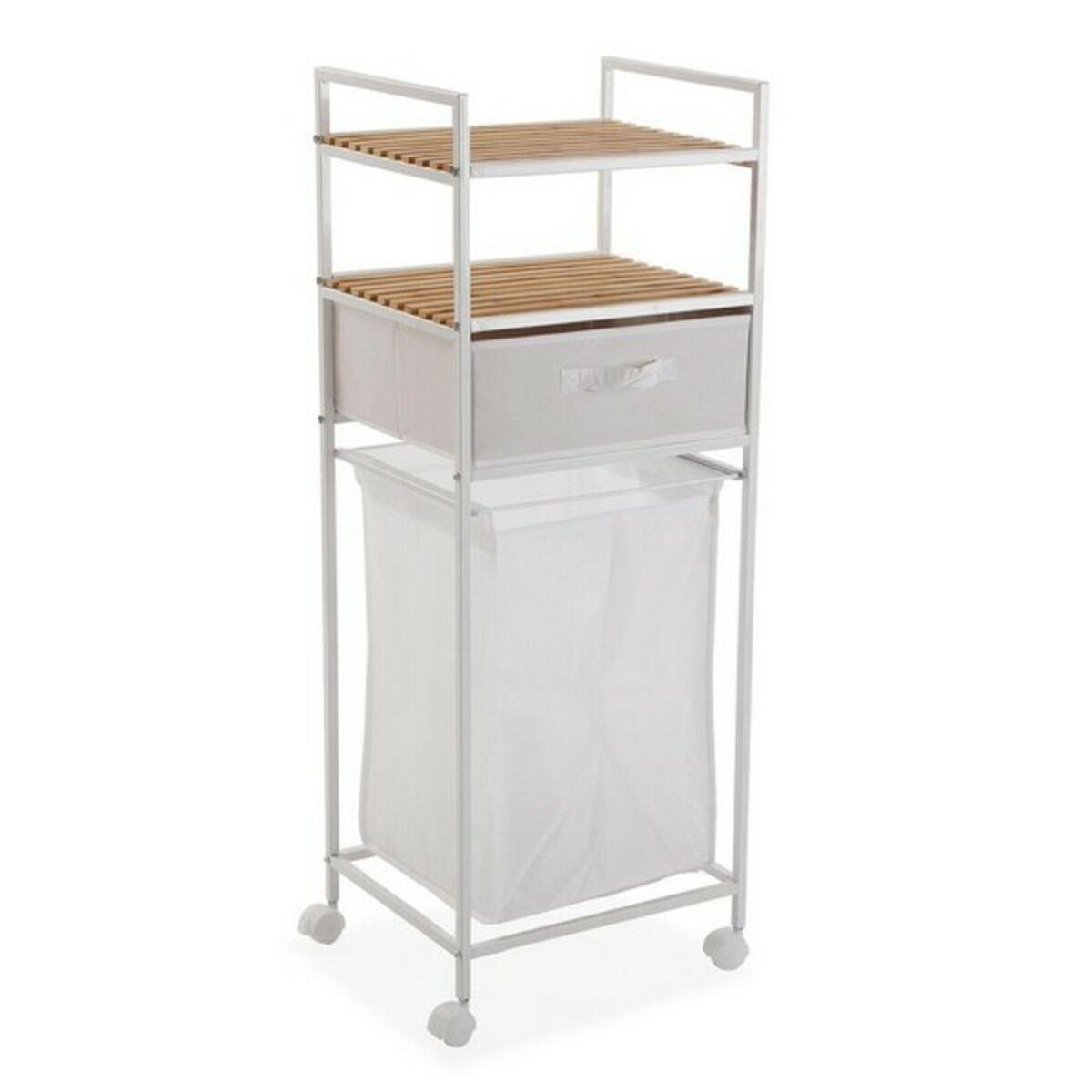 Estantería de Baño Versa Metal Textil Bambú (32,5 x 105,5 x 39 cm)