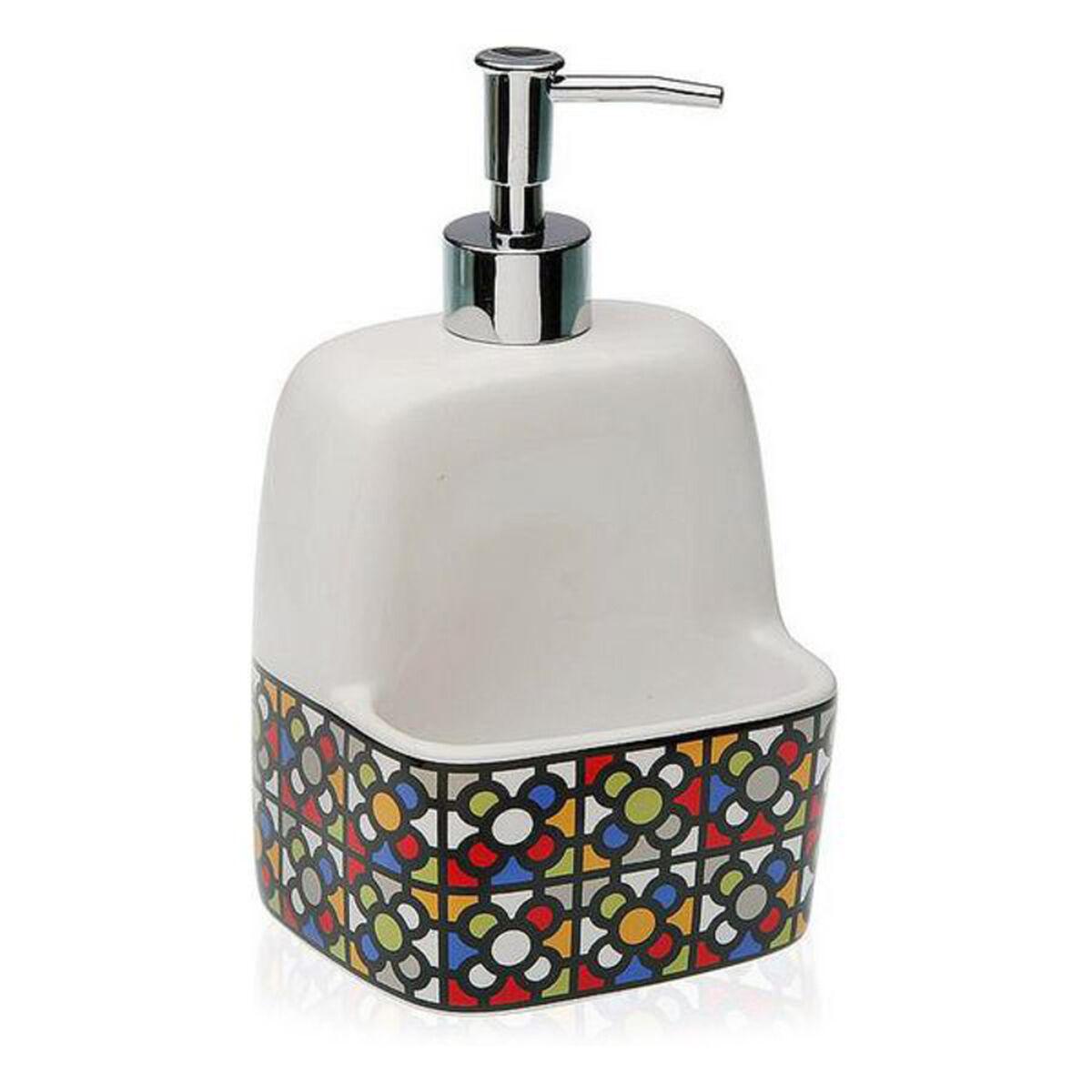 Dispensador de Jabón 2 en 1 para Fregadero Versa Urbana Cerámica (9,8 x 19 x 11,2 cm)