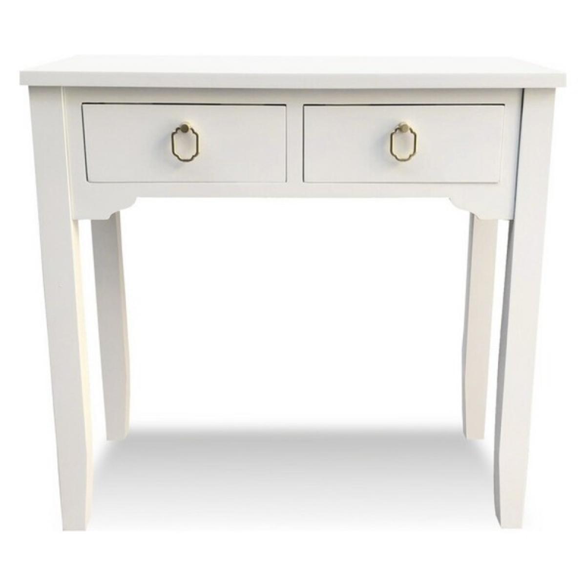 Recibidor con 2 Cajones Versa Kanna Blanco Madera 25 x 78 x 78 cm