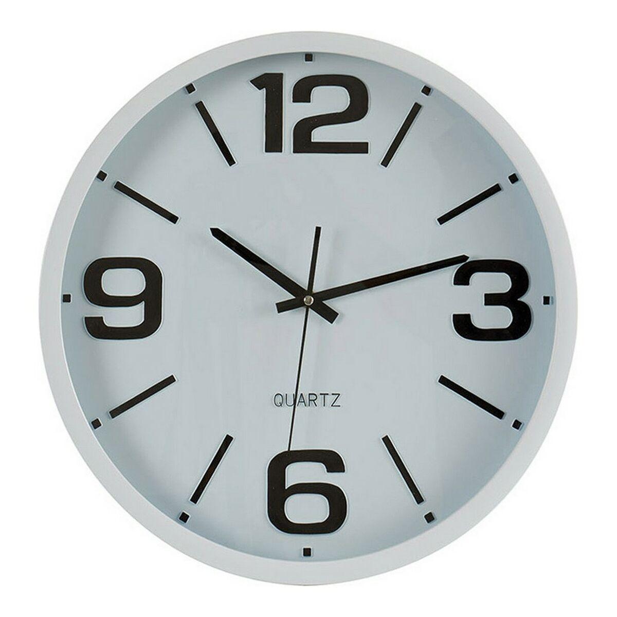 Reloj Blanco Negro Cristal Plástico 40 x 5 x 40 cm