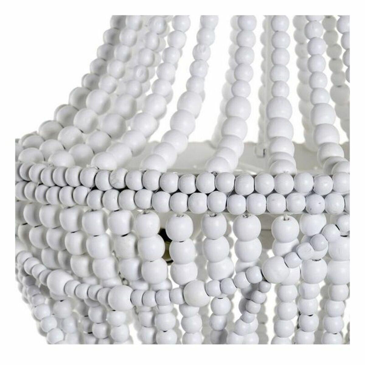 Lámpara de Techo DKD Home Decor Blanco Metal Madera MDF 40 W 220 V 50 x 50 x 128 cm