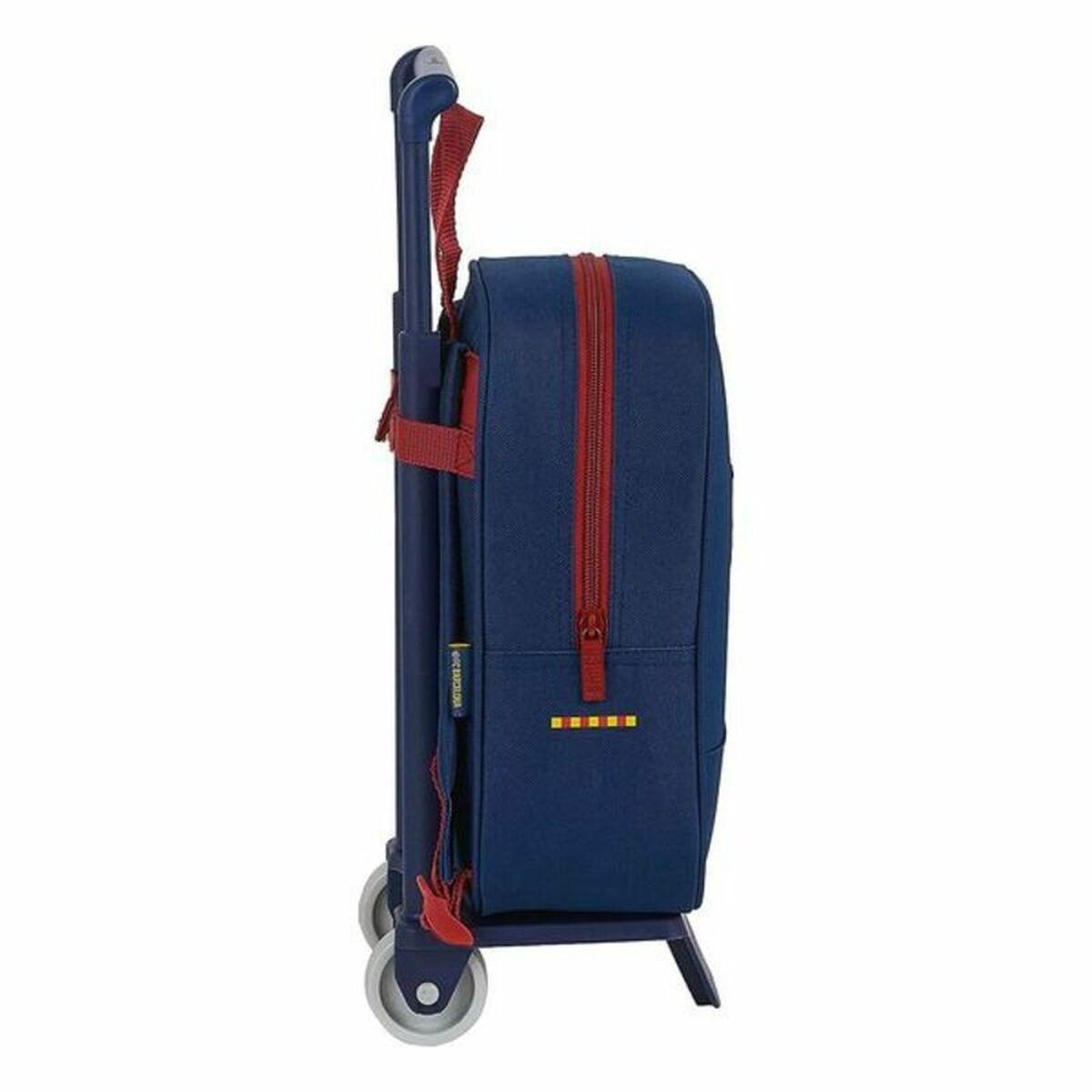 Mochila Escolar con Ruedas 805 F.C. Barcelona M280 Granate Azul marino