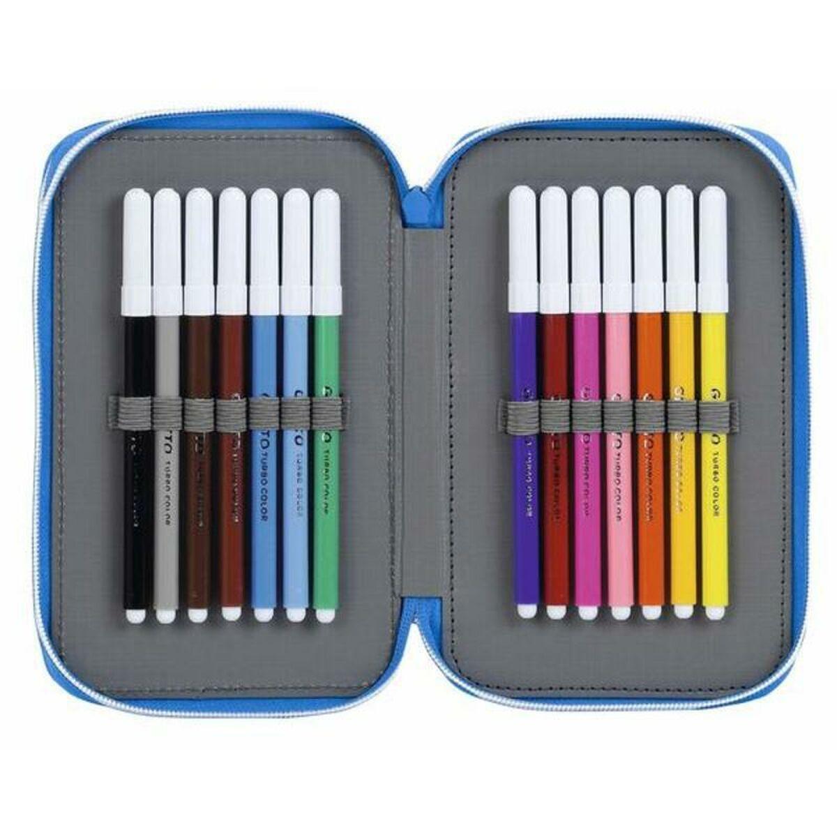 Plumier Doble RCD Espanyol Azul Blanco 12.5 x 19.5 x 4 cm (28 piezas)