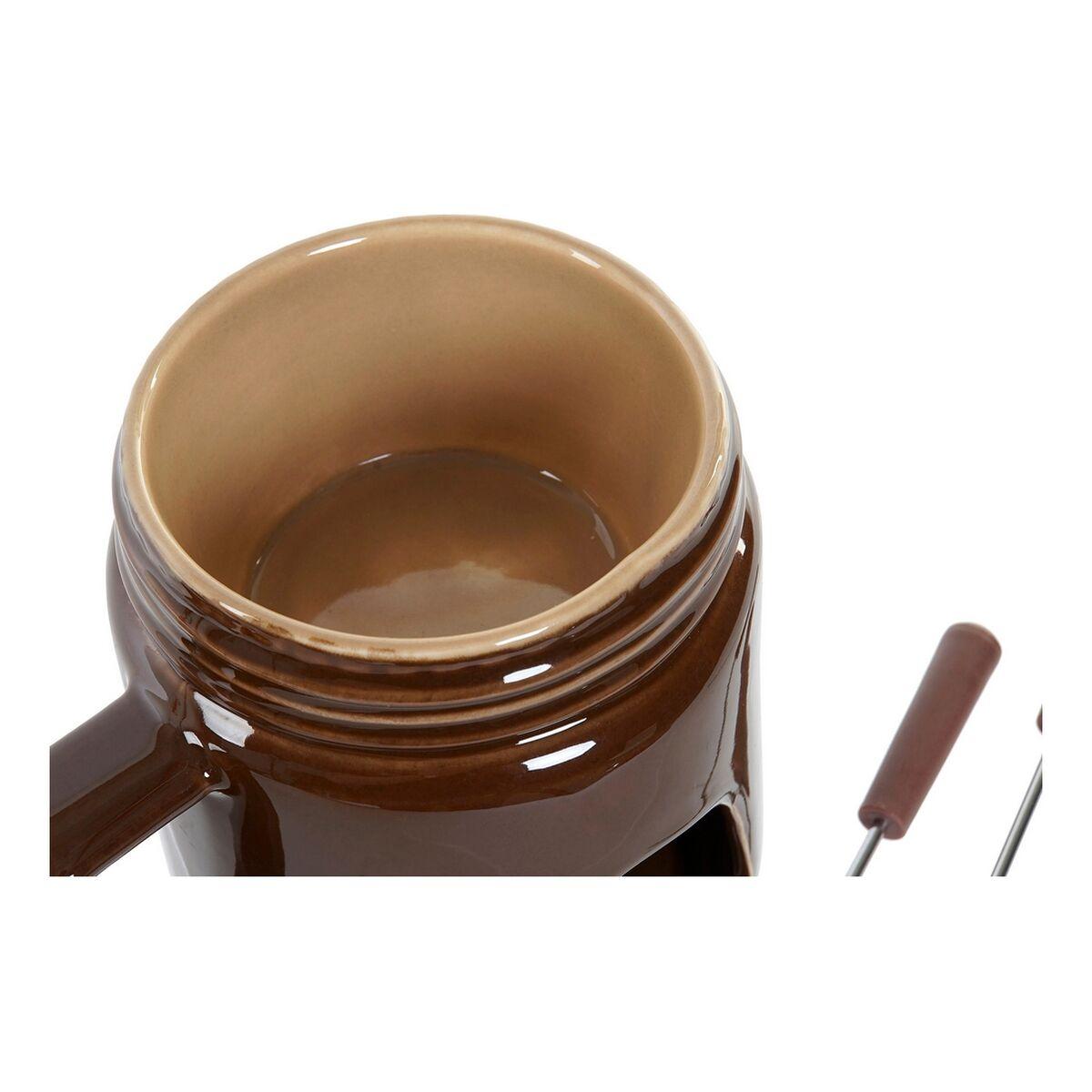 Fondue de Chocolate DKD Home Decor 8424001655052 Marrón Acero Inoxidable Porcelana Acero